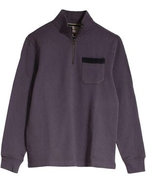 White Stuff Pocket Zip Neck Sweatshirt - Purple