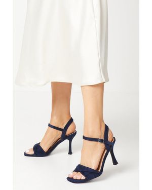 Wallis Wide Fit Sally Two Part Twist Detail Heeled Sandals - White