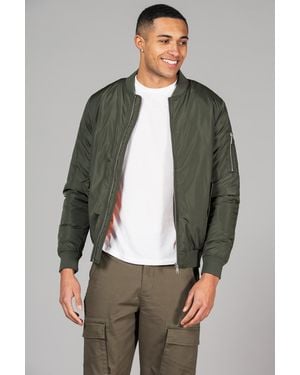 Tokyo Laundry Bomber Jacket With Zip Fastening - Green