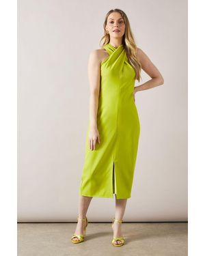 Wallis Crepe Halter Neck Pencil Dress - Multicolour