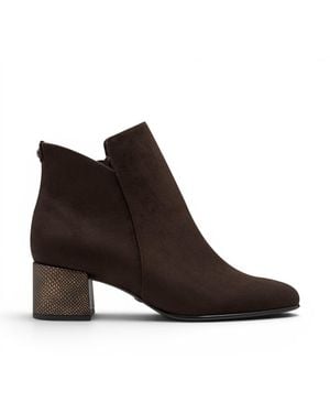 Tamaris Faux Heeled Ankle Boots - Brown