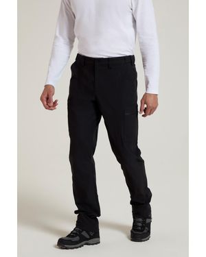 Mountain Warehouse 'Trek' Stretchy Trousers With Front Pockets Hiking Trekking Trousers Nylon - Black