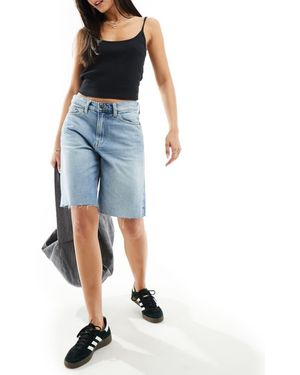 Weekday Monterey Low Waist Wide Leg Denim Shorts - Blue