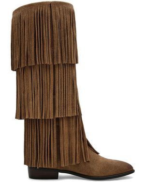 Steve Madden Leather Spur Boot Browns
