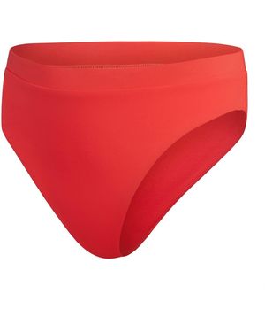 Speedo Solid Patterned High Waist Swim Brief - Red