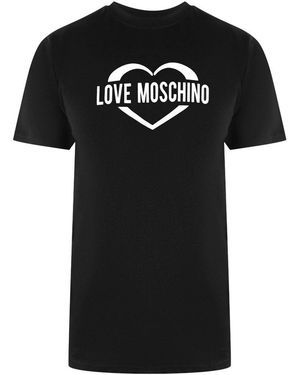 Moschino Love Bold Heart Logo T-Shirt Cotton - Black