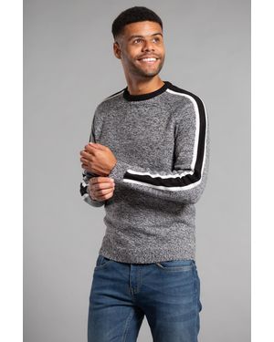 Tokyo Laundry Crew Neck Jumper With Contrast Sleeve - Grey