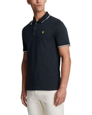 Lyle & Scott Polo Shirt Tipped Short Sleeve Summer Cotton Jersey Golf Tee - Blue