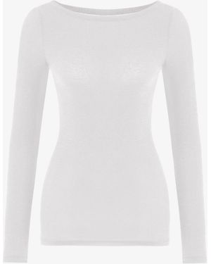 Penti Clean Boat Neck Cashmere Long Sleeve Blouse - White