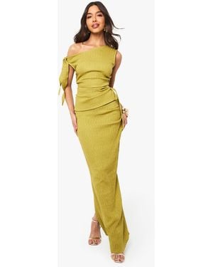 Boohoo Textured Gathered Maxi Skirt - Yellow