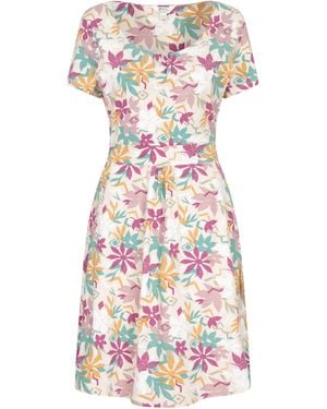 Mountain Warehouse Orchid Patterned Uv Summer Dress With Side Pockets Holiday Beach Cotton - White