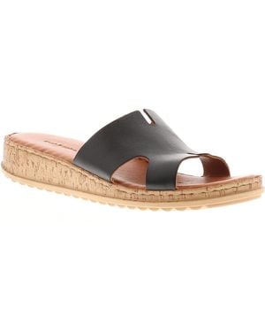 Hush Puppies Sandals Low Wedge Eloise Leather Slip On Leather (Archived) - Black