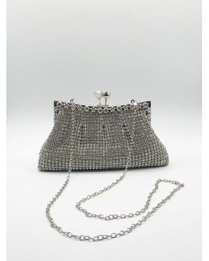 SVNX Crystal Clutch Bag - Grey