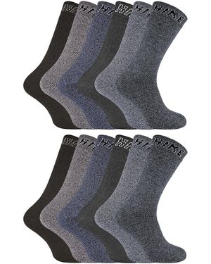 Sock Snob 12 Pairs Cushioned Crew Hiking Socks - Grey