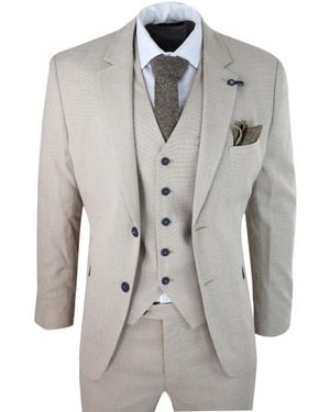 Infinity Leather 3 Piece Linen Summer Spring Classic Suit - Grey
