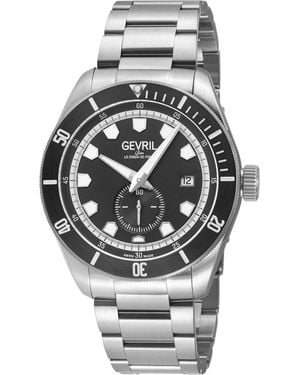 Gevril Yorkville Swiss Automatic Movement Eta 2895 Ring, Matt Dial, 316L Stainless Steel Satin Watch - Grey