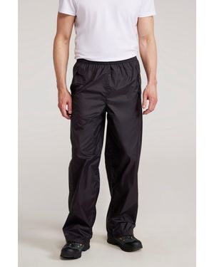 Mountain Warehouse 'Pakka' Waterproof Rain Overtrousers With Pocket Breathable Everyday Trousers Polyamide - Black