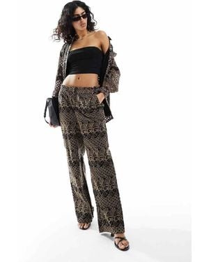 Y.A.S Broderie Wide Leg Trouser Co-Ord - Black
