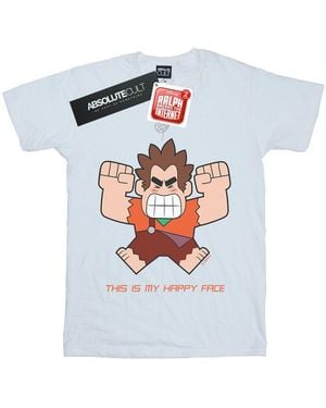 Disney Wreck It Ralph Happy Face T-Shirt Cotton - Blue