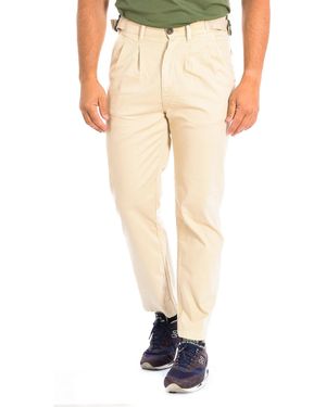 La Martina Long Trousers With Straight Cut Hems And Belt Loops Tmt013-Tw321 - Natural