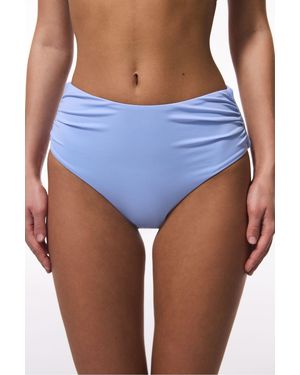 Penti High Shirred Waist Bikini Bottom - Blue