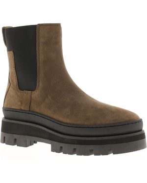 Clarks Chelsea Boots Chunky Tread Orianna Leather Slip On - Brown