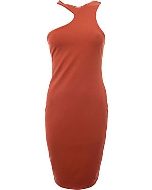 Club L London Cut-Out Neck Detail Midi Dress - Red