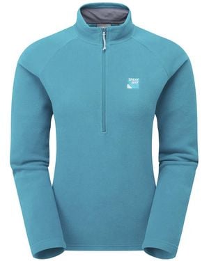 Sprayway Ladies Half Zip Fleece Pullover With Warm Collar For Outdoor Hiking - Blue