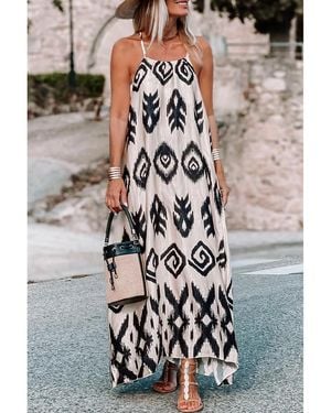 Azura Exchange Western Aztec Printed Fashion Vacation Sundress - Grey