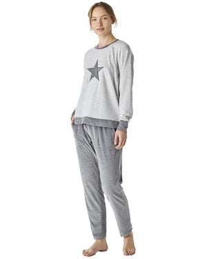 J&j Brothers Winter Pyjamas Long Sleeve Velvet Jjbep1700 - White