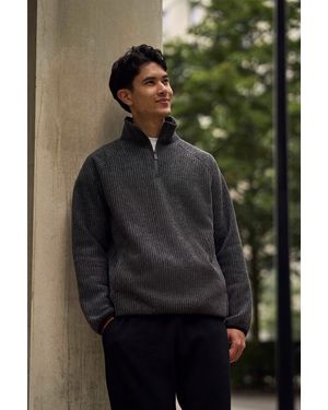 Mountain Warehouse Textured Fleece Jacket With Raglan Sleeves Half Zip Warm Cosy Coat - Green