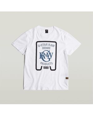 G-Star G Regular Fit Lettering Crew Neck T-Shirt - White