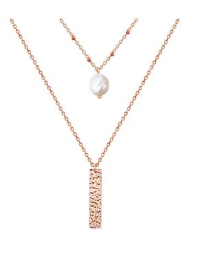 Valero Pearls Necklace Stainless Steel Freshwater Cultured Pearl - Metallic