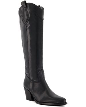 Dune Ladies Tennessee Knee-High Western Boots - Black