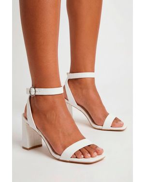 Boohoo Wide Fit 2 Part Mid Block Heels - Brown