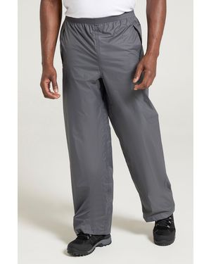 Mountain Warehouse 'Pakka' Waterproof Rain Overtrousers With Pocket Breathable Everyday Trousers Polyamide - Grey