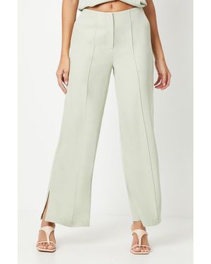 PRINCIPLES Pintuck Front Straight Leg Trouser With Split - Green