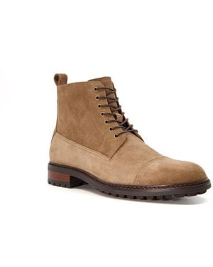 Dune Collared Casual Lace-Up Boots - Brown
