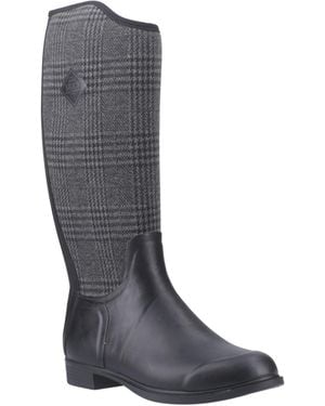 Muck Boot Derby Tall Rubber /Plaid Winter Knee High - Grey