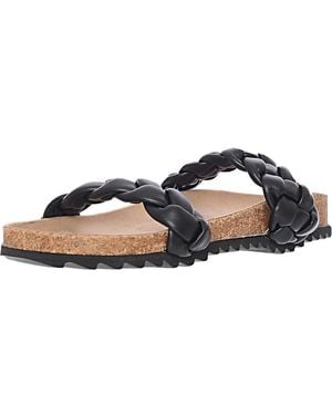 South Beach Plaited Double Strap Slides - Blue