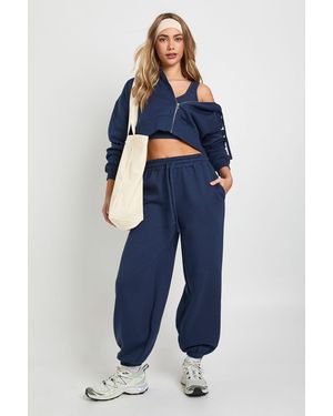 Boohoo Cuffed Jogger And Zip Through Hoodie 3 Piece Tracksuit - Blue