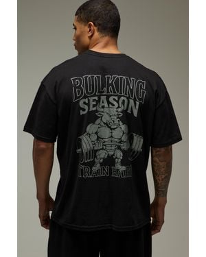 BoohooMAN Active Bulking Season Oversized T-Shirt - Black