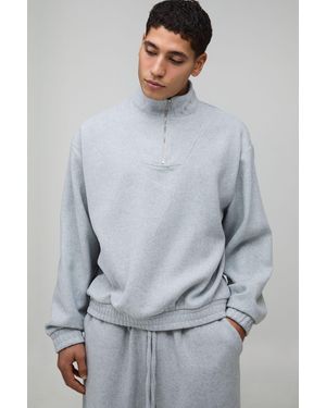 BoohooMAN Oversized Boxy Funnel Neck Sweatshirt - Grey