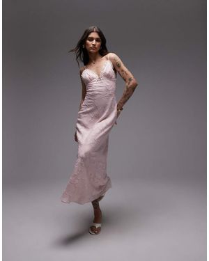 Nia Camille Flocked Midaxi Dress - Grey