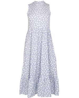 Miss Selfridge Daisy Print Midi Tiered Dress - Blue