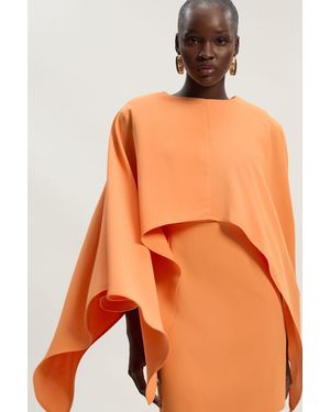 Karen Millen Soft Tailored Cape Detail Mini Dress - Orange