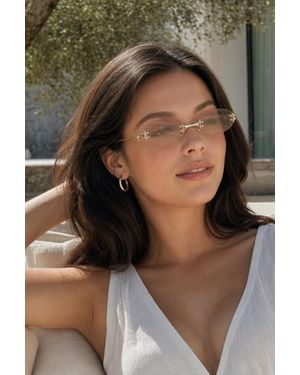 SVNX Rimless Oval Sunglasses - Black