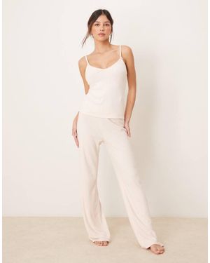 Abercrombie & Fitch Nightwear Pointelle Trouser Co-Ord - Natural