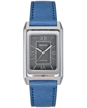 Heritor Esteban Leather Band Watch - Blue