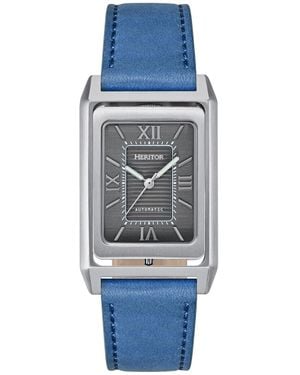 Heritor Esteban Leather Band Watch - Blue